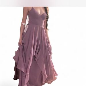 Azazie Mauve High Low Dress